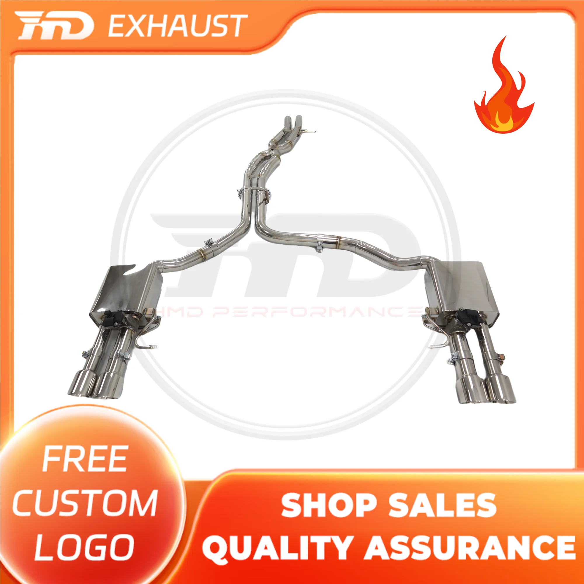 

HMD Exclusive customization SS304 Exhaust System High Flow Performance Catback for Audi S8 D4 Car Accessories with Valve