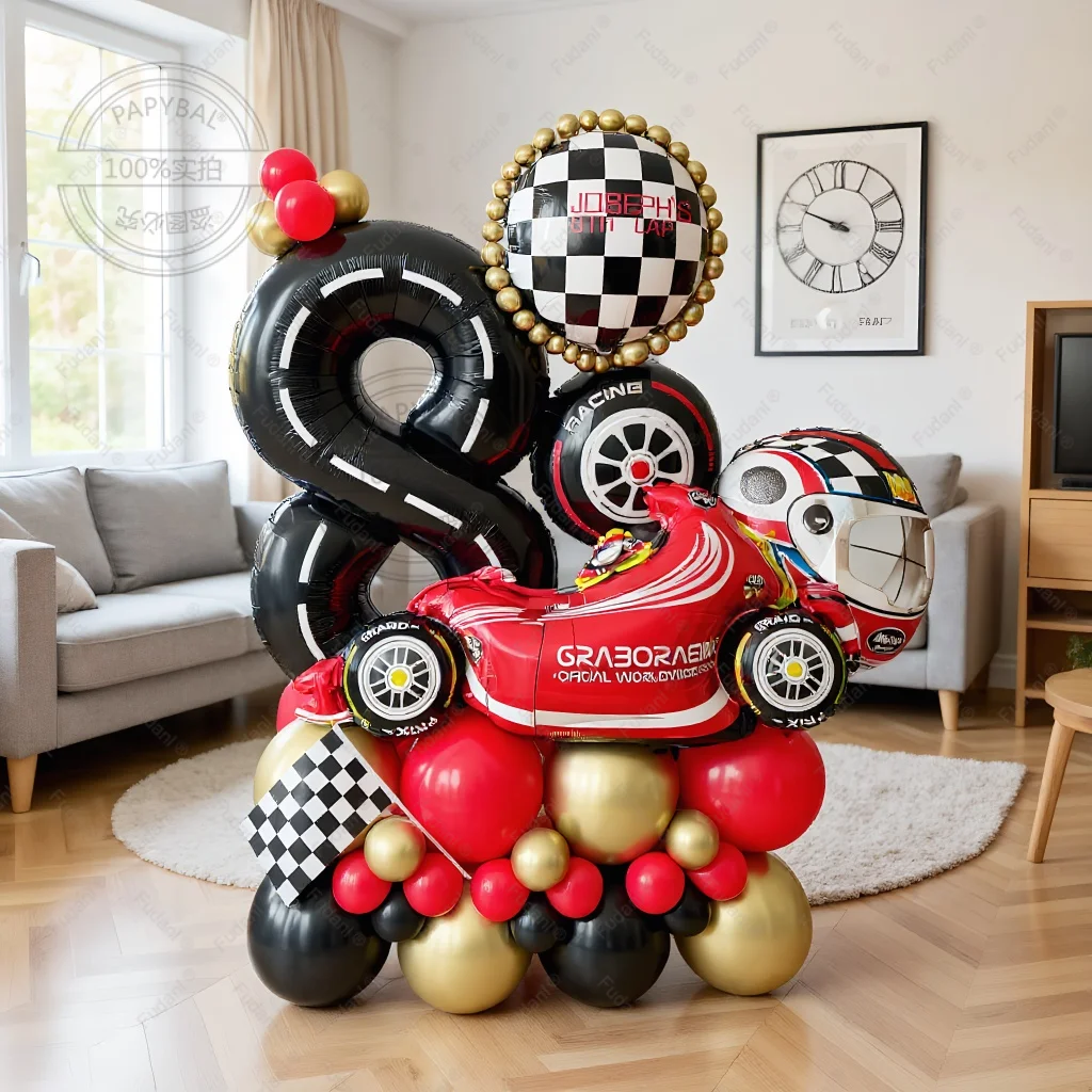 Lighting Mcqueen Decor - 43 Buah Balon Bertema Balap Garis