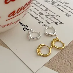 Fresh European and American S925 Sterling Silver INS Simple Knot Earrings Ear Buckles Personalized Earrings