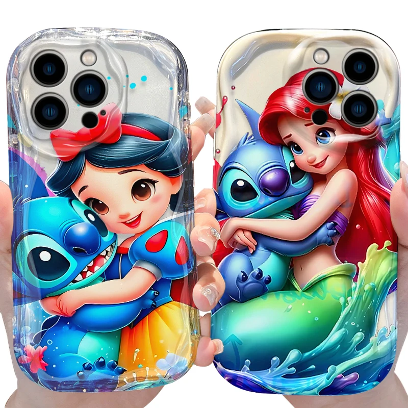 سنو وايت ارييل حافظة لهاتف آيفون 16 15 14 برو ماكس 13 12 Mini 11 XS X XR 8 7 Plus SE 2022 2020 سيليكون غطاء مقاوم للصدمات Funda