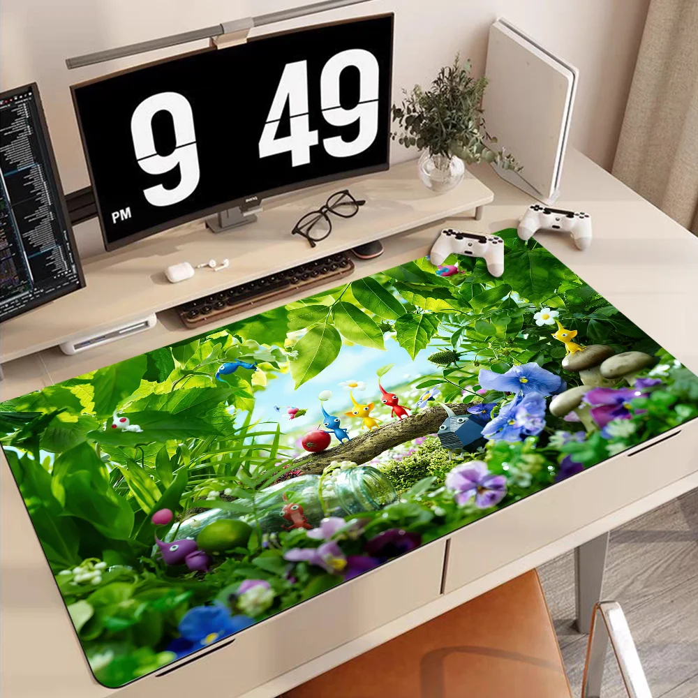 Imagem -03 - Pikmin Mousepad 90x40cm Grande Teclado Tapete de Mesa Estudantes Gamer Desktop Mousepad Gaming Mouse Pad para pc Mouse Tapete