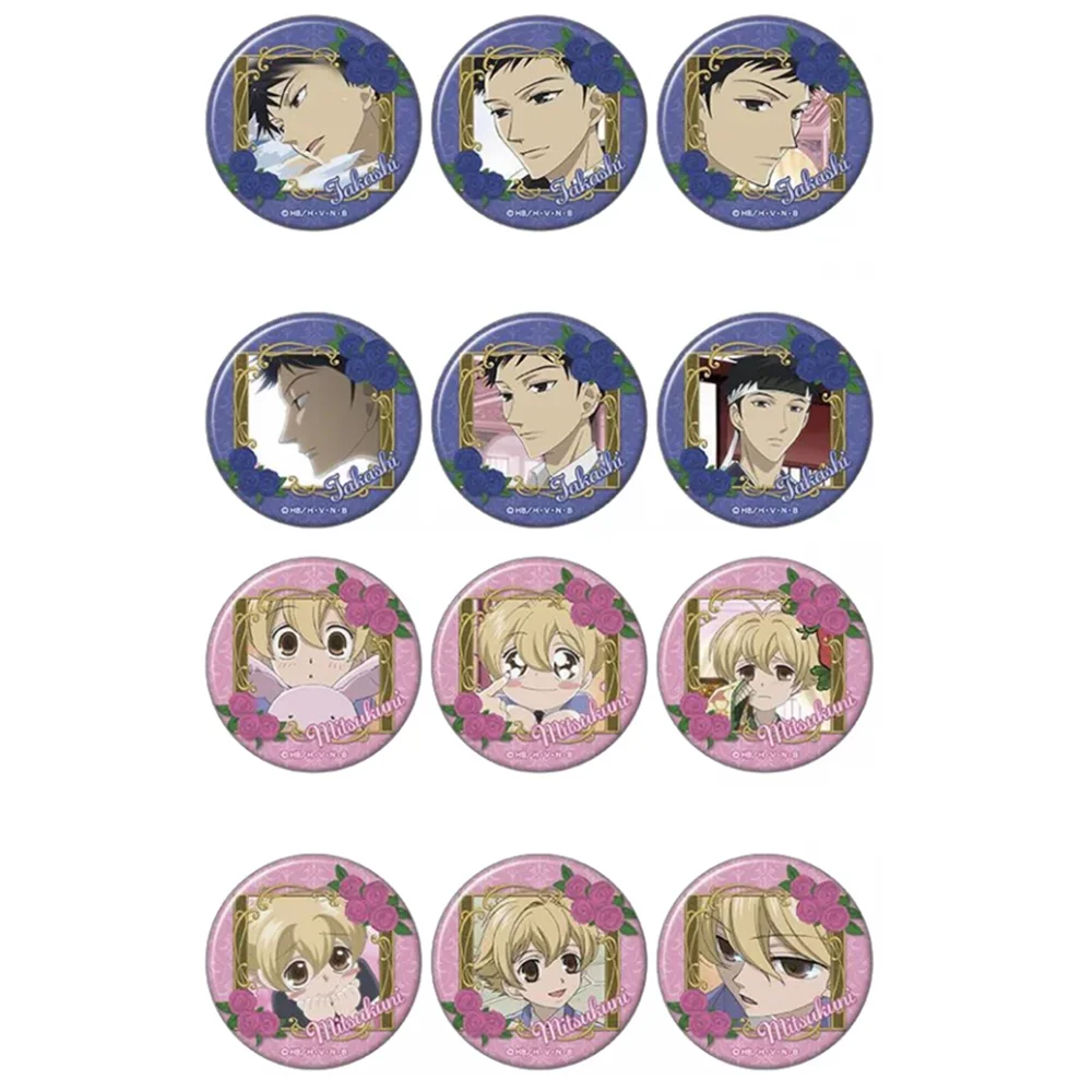 58mm Anime Ouran High School Host Club Mitsukuni Haninozukaa Cosplay COSTUME Badge Pin SPTE Tinplate Brooch﻿ Prop Gift