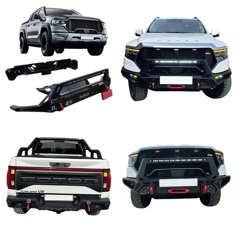 for Foton Tuland V9 Mars 9 Pickup Front and Rear Bumper with Trailer Hook Bolt Type Modification Accessories