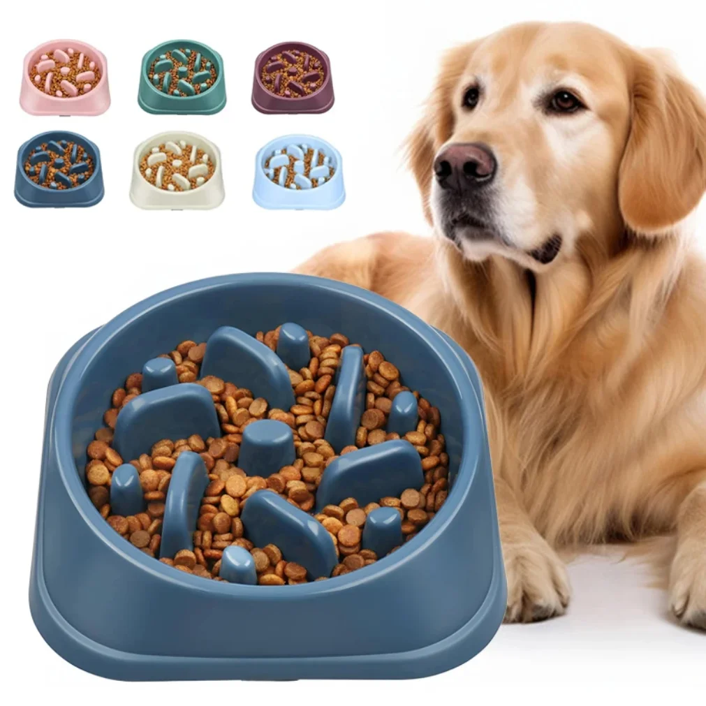 Cuenco de alimentación lenta para perros, suministros de alimentación y riego antideslizante, cuenco alimentador de rompecabezas, cuenco de comida lenta antideslizante para perros grandes y pequeños