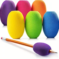 Empuñaduras de lápiz de espuma suave, diseño ergonómico antideslizante para niños/adultos, ayuda para escritura a prueba de sudor (multicolor), 6 uds.