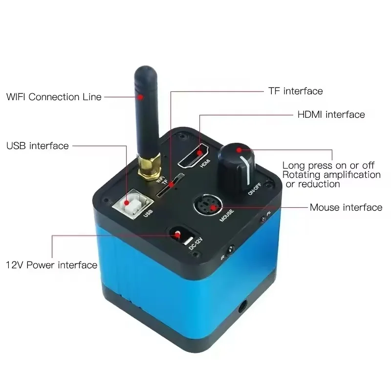 

Full WIFI HD 16MP 1080P USB Industrial Electronic Digital Video Microscope Camera for Lab Research