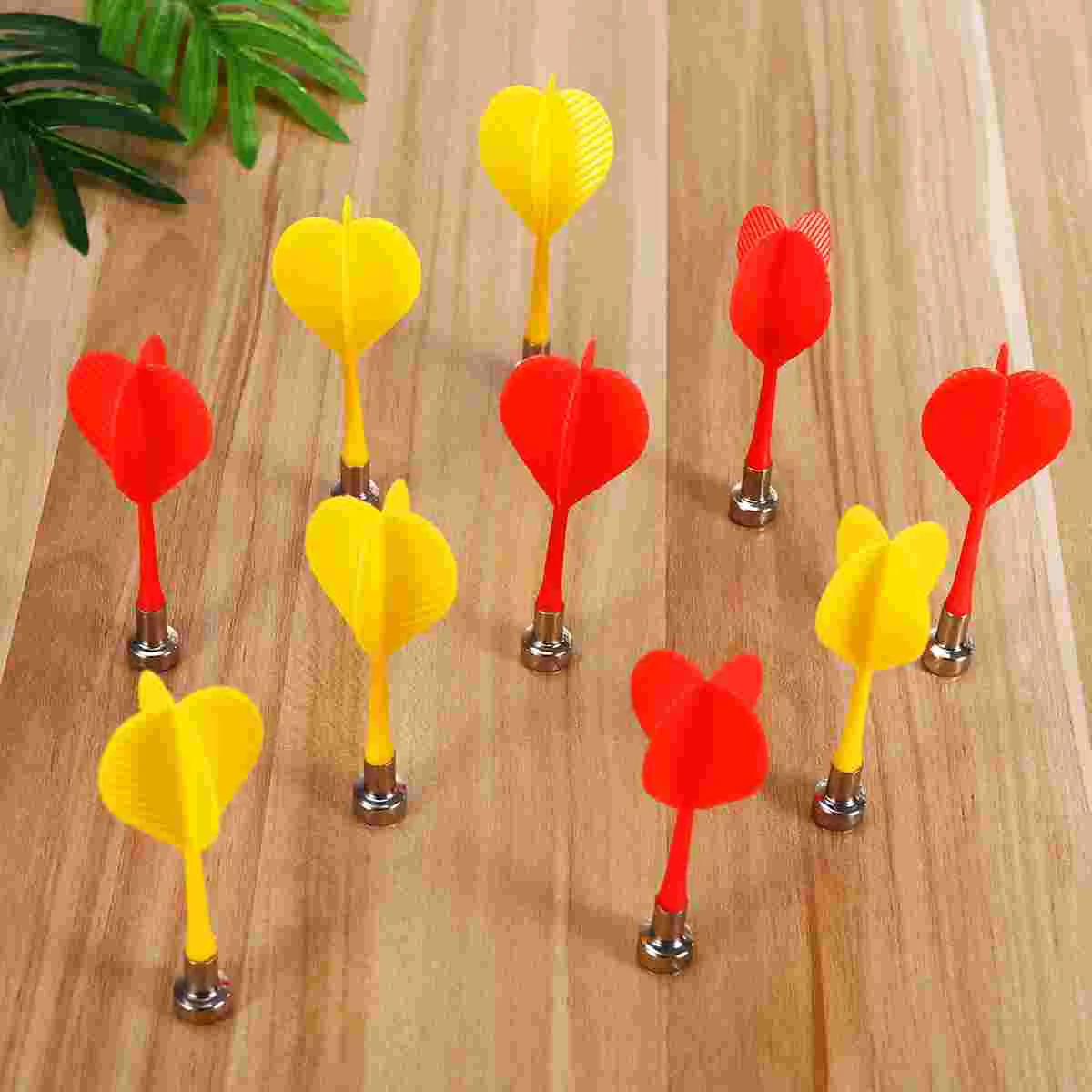 NUOLUX 10 peças de substituição durável e segura asa de plástico brinquedos de jogo bullseye magnéticos (vermelho e amarelo) substituição magnética