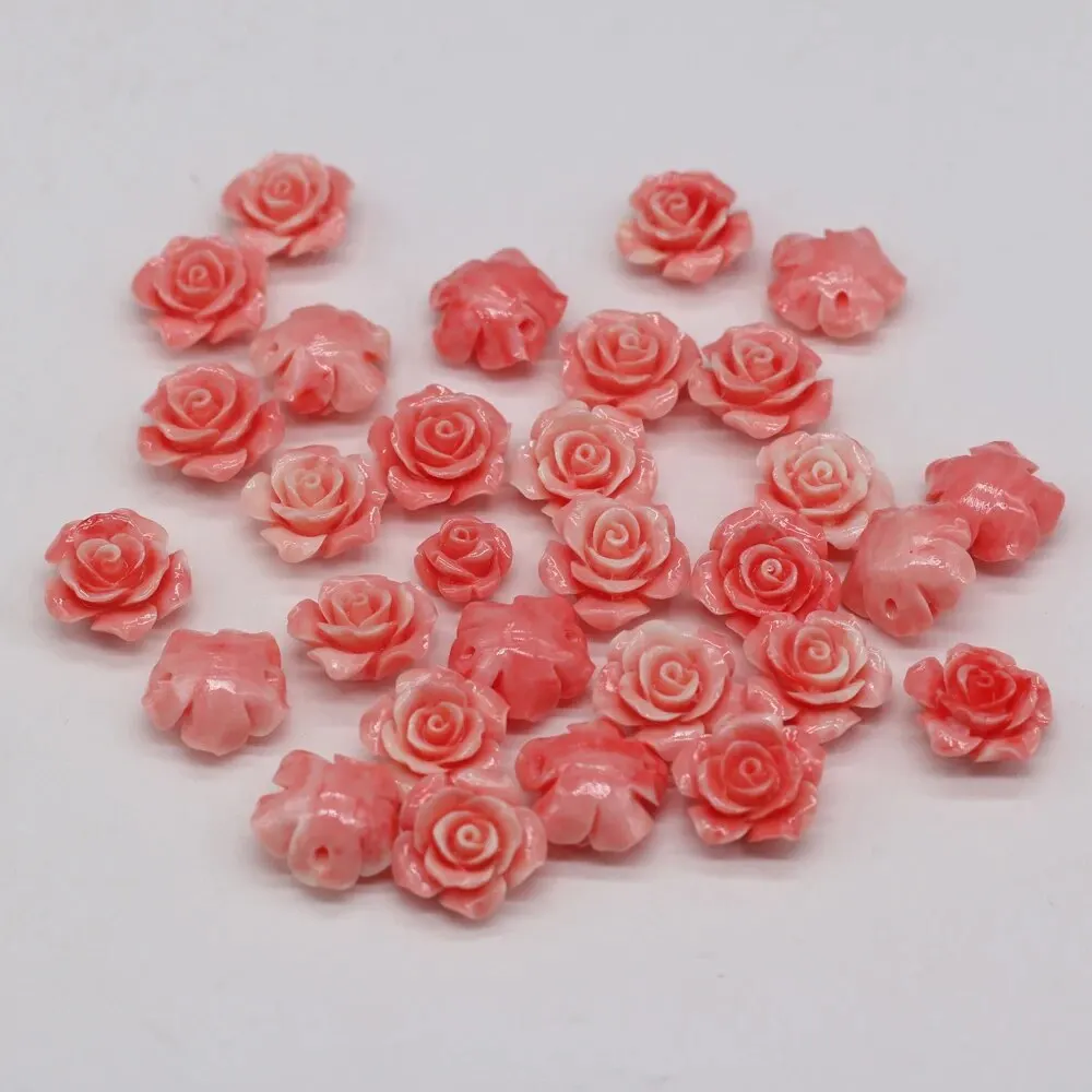 10pcs/Pack 10/11/12/15mm Flower Shape Red Natural Coral Loose Beads for Jewelry Making DIY Necklace Bracelet Earrings Accessory