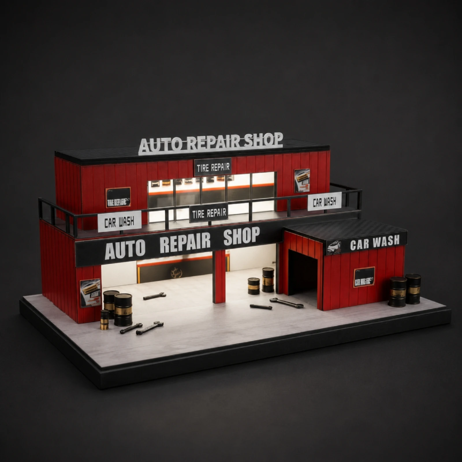 โมเดลร้านซ่อมรถยนต์ขนาด 1/64 พ - Auto Repair Shop Layout บทวิจารณ์และราคา