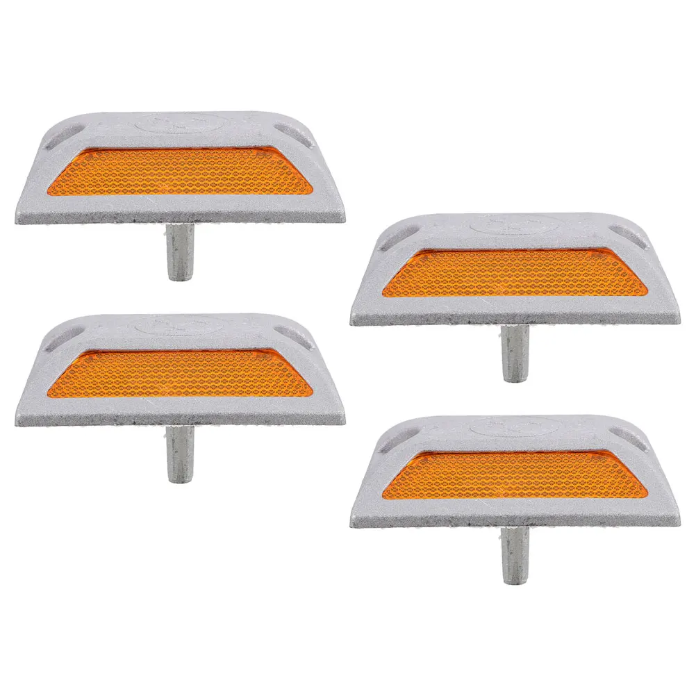 

4pcs Reflective Road Studs Aluminum Driveway Markers Heavy Duty Pavement Traffic Safety Reflectors for Highway Parking Lot Speed