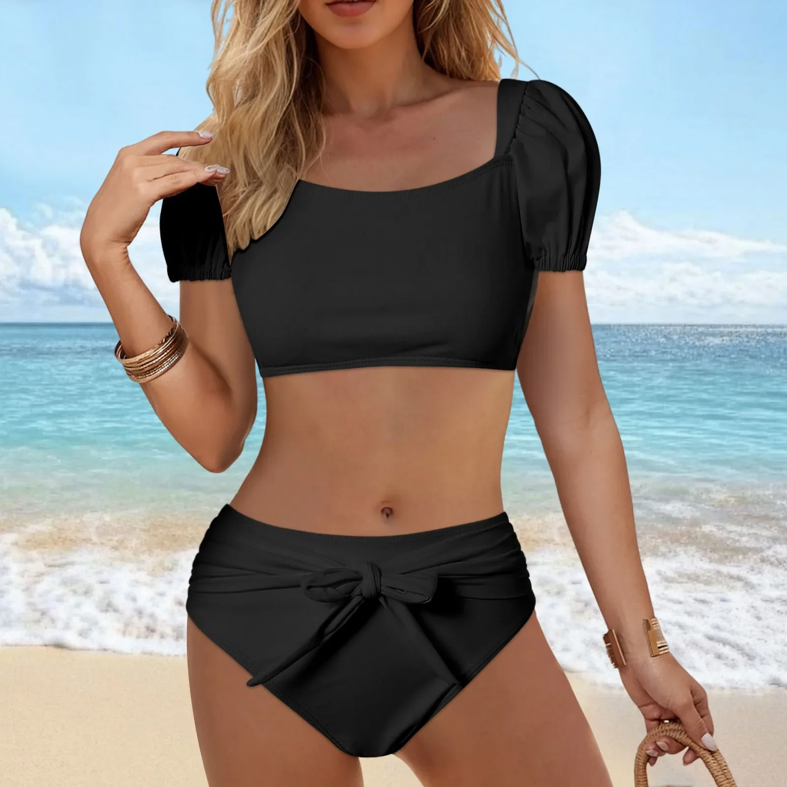 2 peça tankini feminino cintura alta biquíni sexy push up maiôs de duas peças maiô vintage dois tankini maiôs topos para mulher