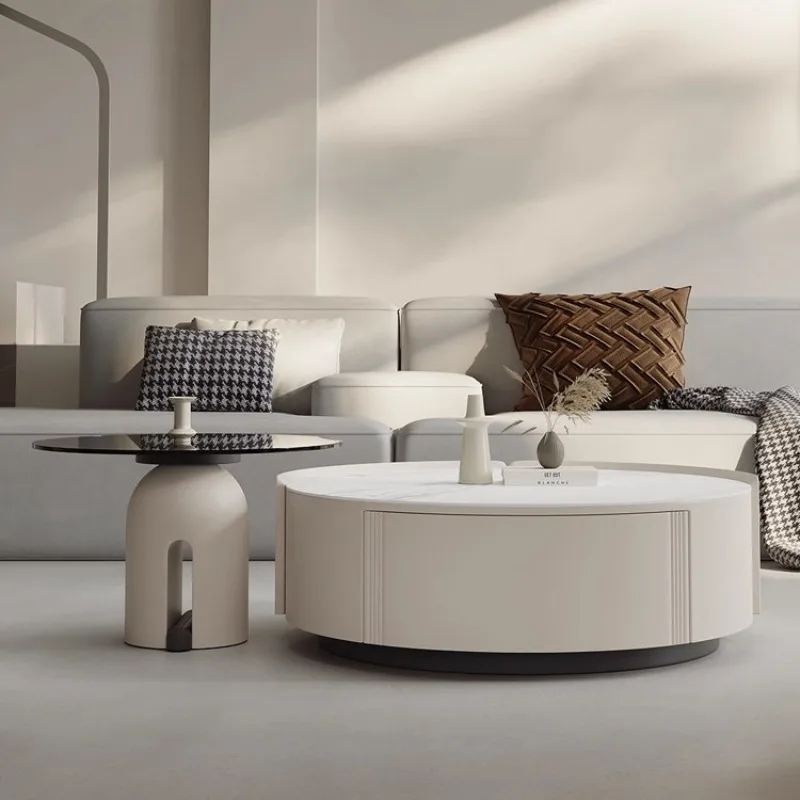 Mesas de centro minimalistas italianas, estilo crema moderno, mesas de centro de diseño para sala de estar, muebles creativos para Villa, Escritorios FYCT