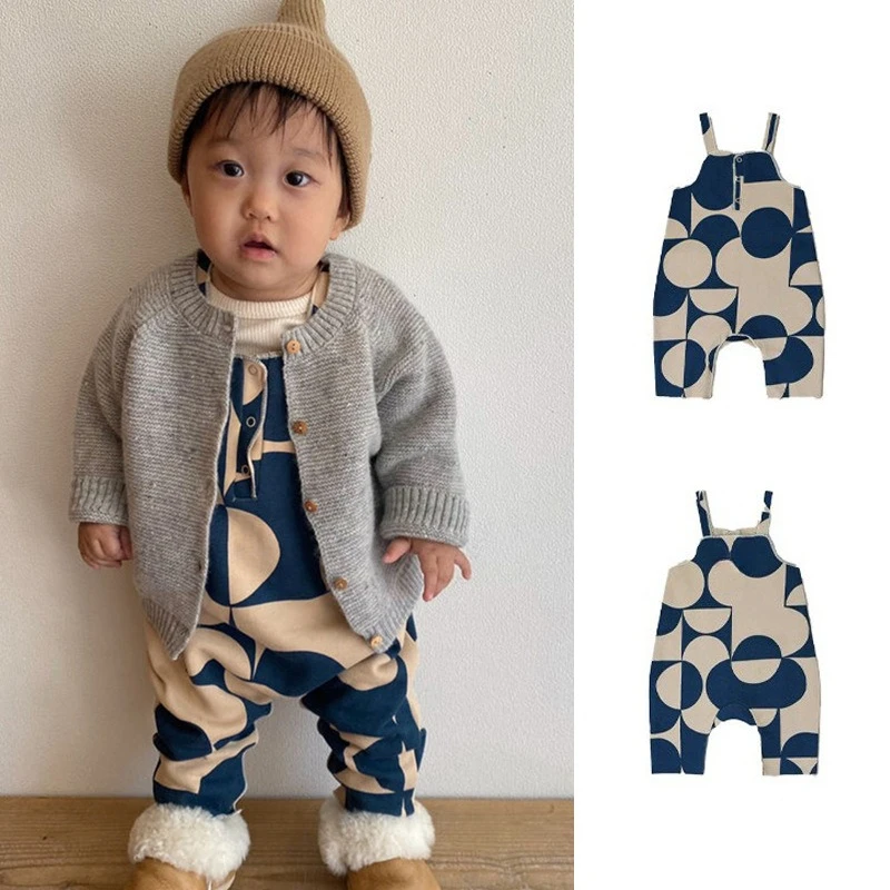 

Autumn/Winter New Arrival Geometric Pattern Thermal Fleece Baby & Toddler Long Pants Universal Bodysuit