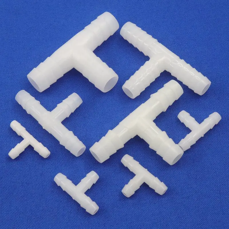 10~100pcs 4-25mm PE Plastic Tube Tee Connectors Aquarium Fish Tank Water Pipe Joints Air Pump Oxygen Hose Pipe Connector