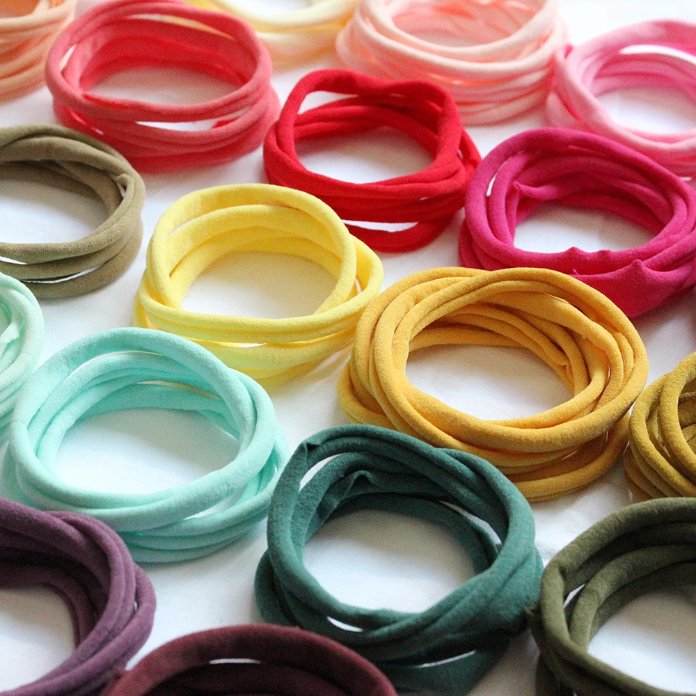 120pcs/lot 33 Colors 2.5cm Nylon Headband For Baby Girl DIY Hair Accessories Elastic HairBand Kids Children Fashion Headwear