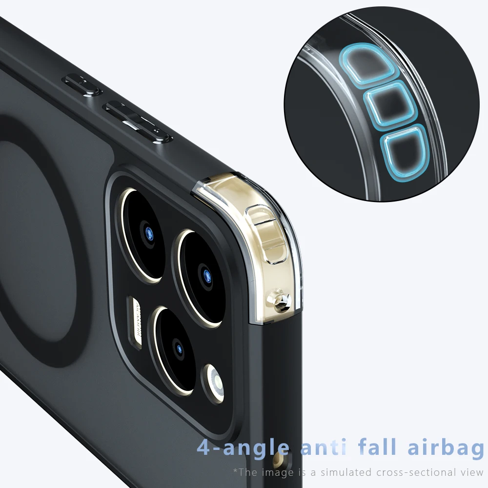 Per Realme 15T Custodia Nuovo Semplice Sensazione Della Pelle Smerigliato Magnetico Airbag Anti-Goccia Della Copertura Per Realme 15T Antiurto Paraurti Funda