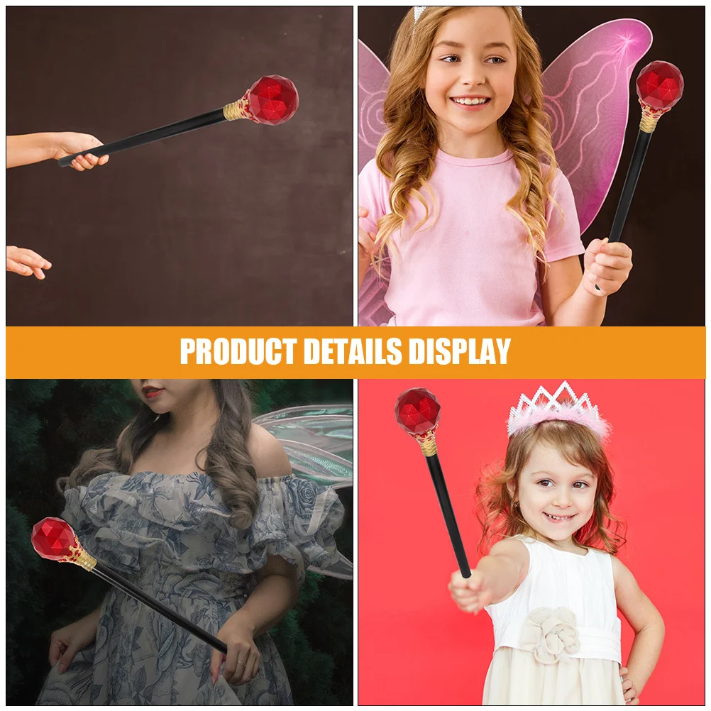 1pc Queen Scepter Prop Lightweight Durable Plastic Kids Imagination Cosplay Decor Halloween Stage Play Dress Up