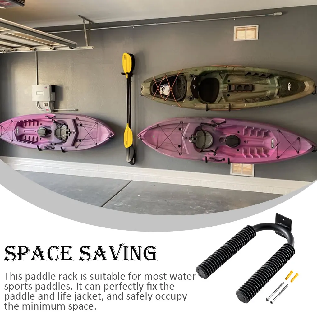 

Metal Kayak Paddle Storage Rack Boat Paddles Wall Mount Holder Water Sports Hanging Hook Indoor Deck Hanger Supplies