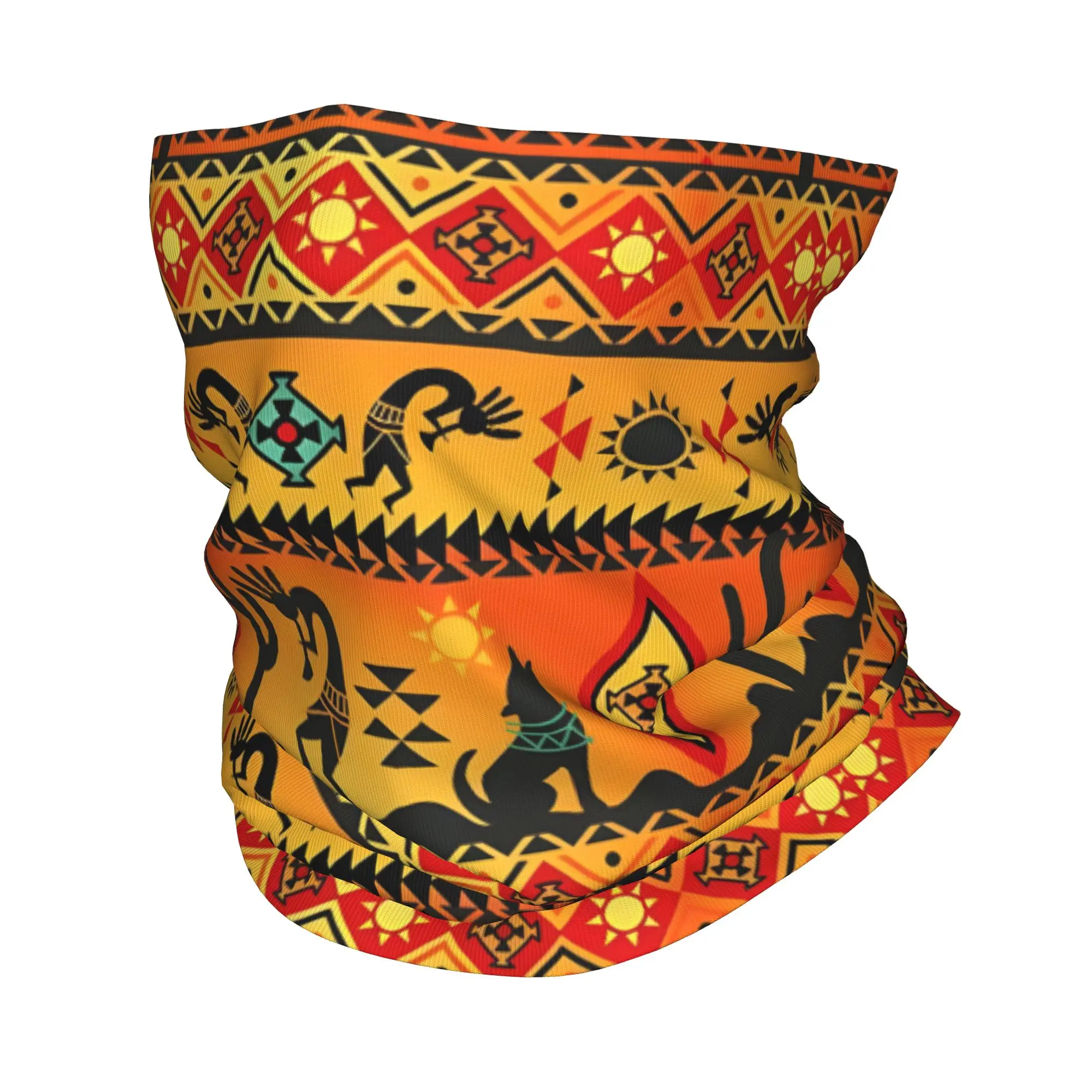Custom Kokopelli Bandana Winter Neck Warmer Men Windproof Wrap Face Scarf for Ski Folk Culture Gaiter Headband