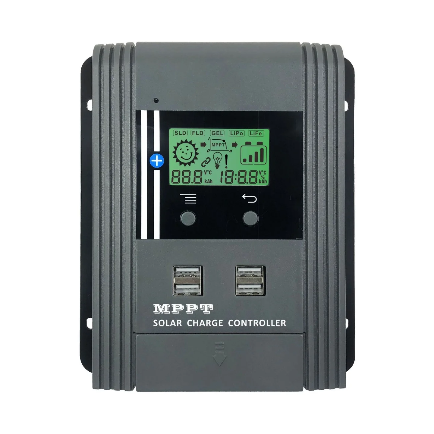 

MPPT фотоэлектрический солнечный контроллер для зарядки и разрядки 12В/24В с автоматическим распознаванием 10А 20А 30А 40А 50А 60А USB*4