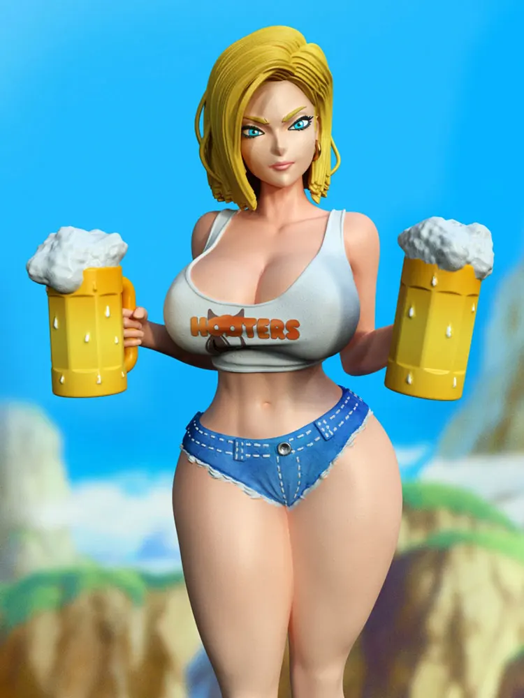 1/24 7.5cm  Resin Model Kits Beer Girl  Figurine Unpainted Painted RW-1433