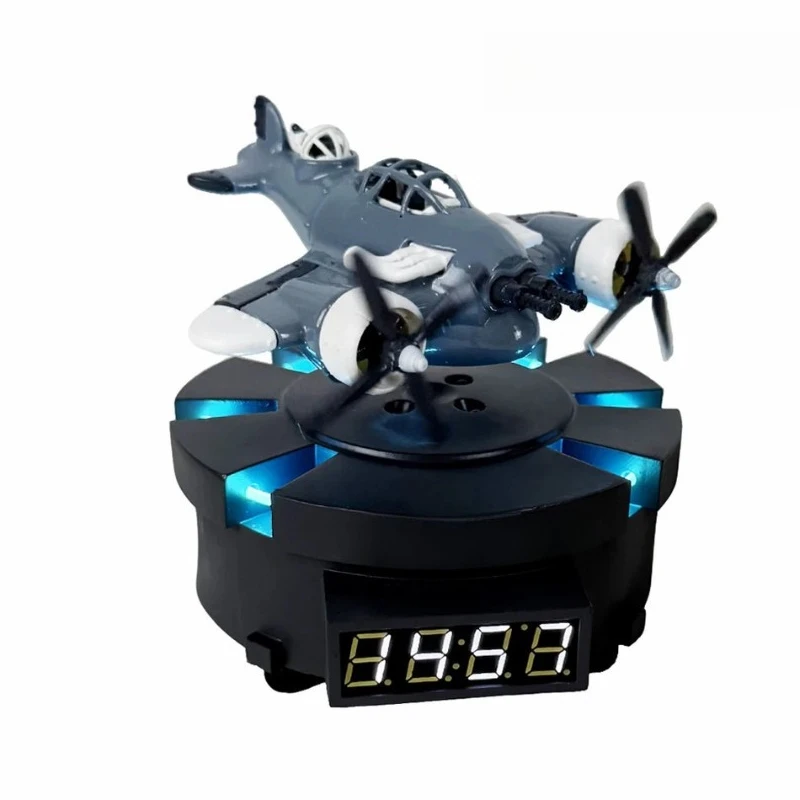 

Creative DIY tiger cat suspended small airplane clock office desktop decoration ornament