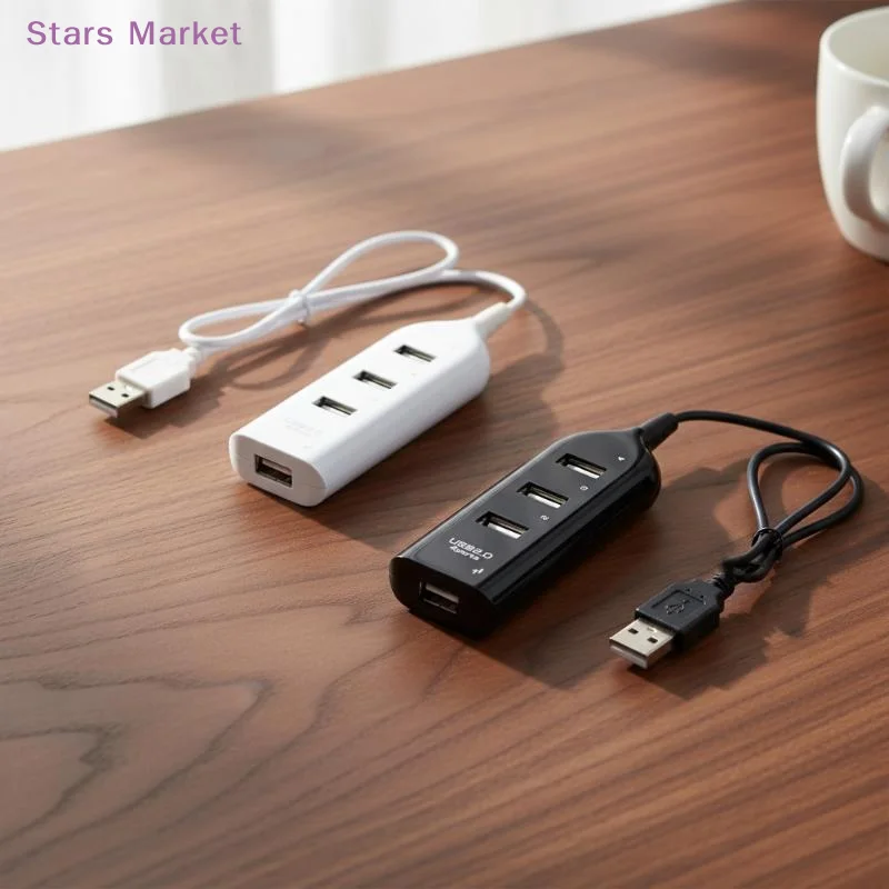 New 1/2/3Pcs 4 Port USB 2.0 Hub Splitter Portable High Speed Data Transfer Extension Adapter For Laptop Desktop Office Use