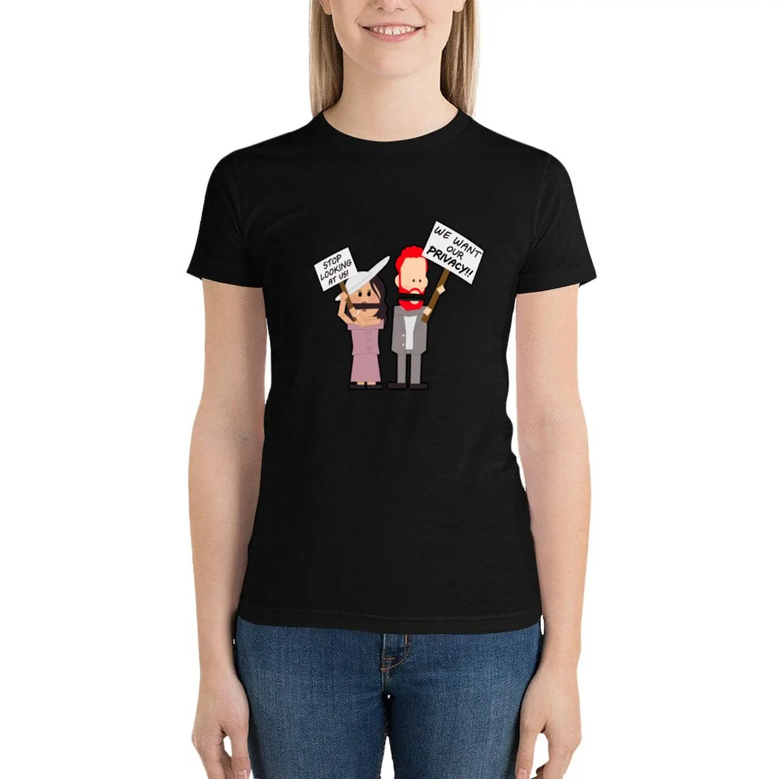 

We want our privacy! T-Shirt female Female clothing hippie clothes cropped t shirts for Women