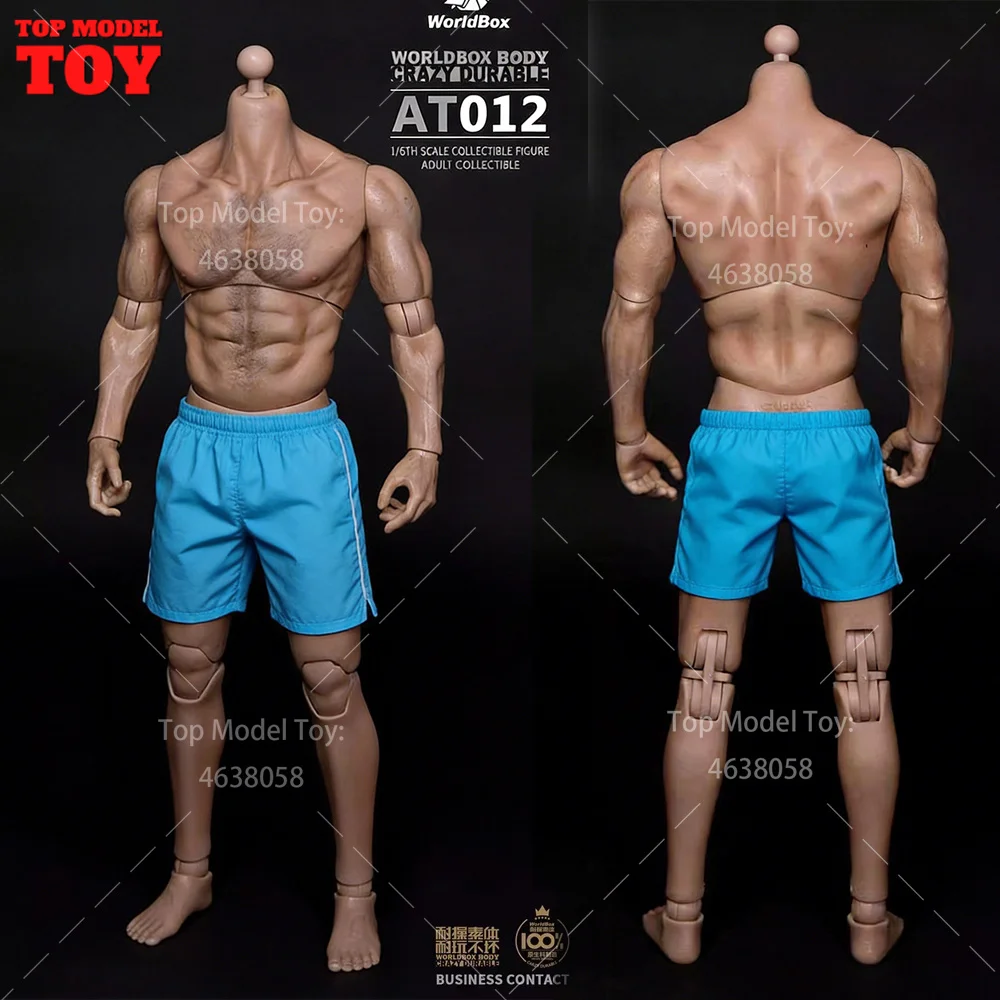 

Worldbox AT012 1/6 Scale Asian Male Flexible Joint Body 31cm Wide Shoulder Thick Chest Soldier Action Figure Body Dolls Toy
