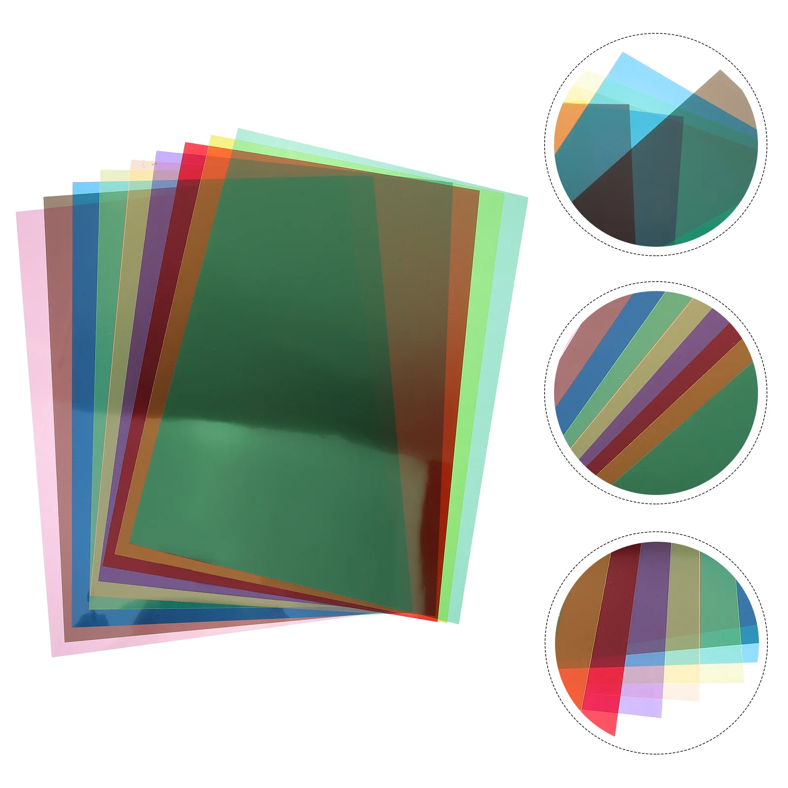 9 Pcs Color Pvc Sheet Gels for Lighting Film Photographic Filter Kit Classroom Filters