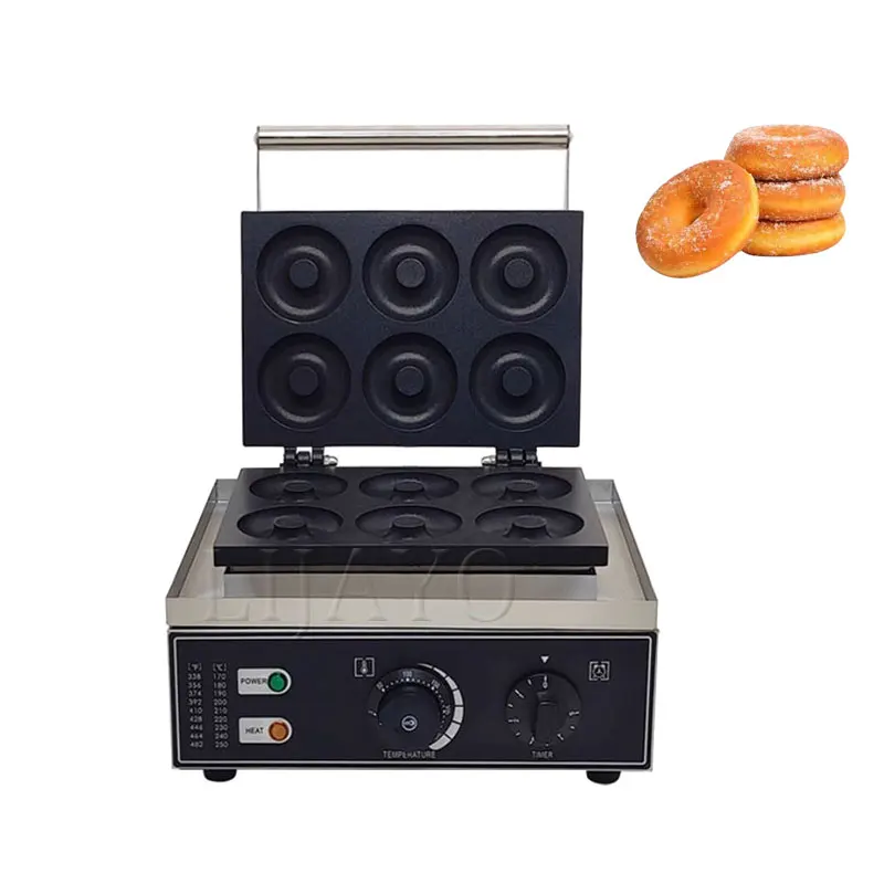 Commercial Mini 5-Hole Donut Maker Machine Nonstick Stainless Steel Home Restaurant Snack Waffle Doughnut Home Food Stainless