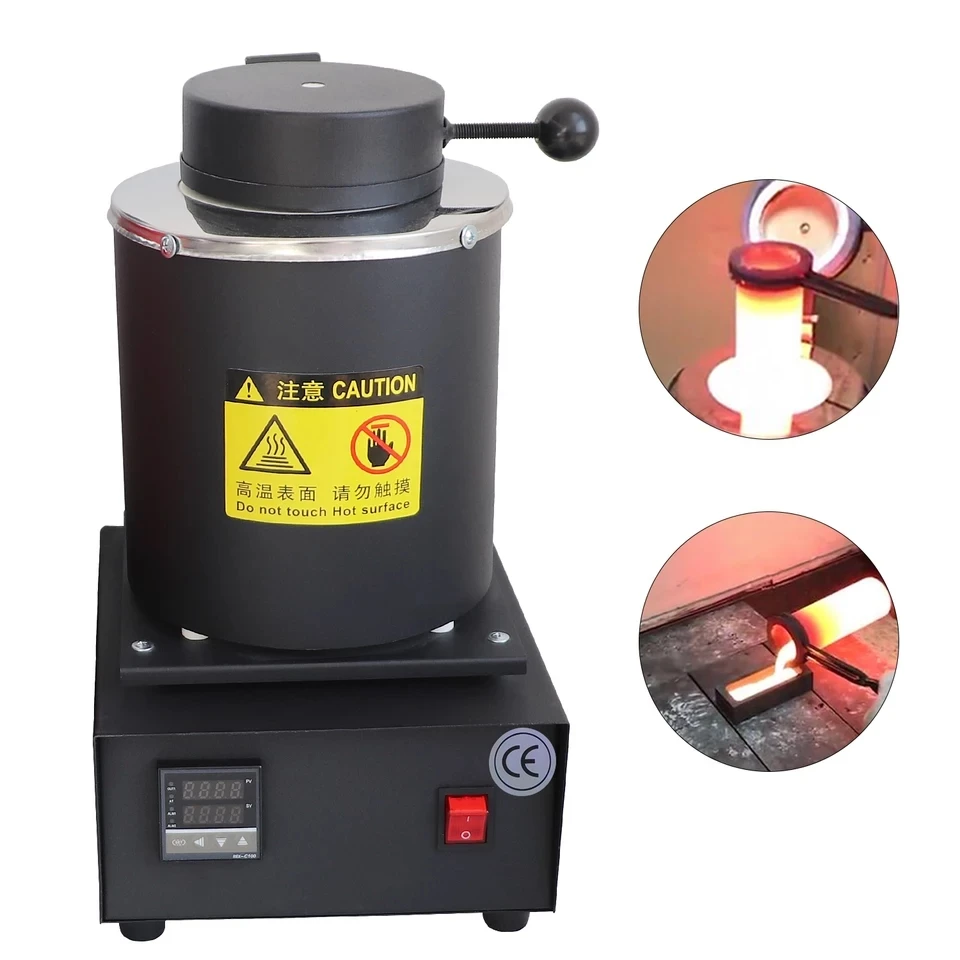 110 V/220 V ไฟฟ้าเตาหลอม 2 กิโลกรัม Smelter อัตโนมัติดิจิตอลจอแสดงผลไฟฟ้าเครื่องประดับละลายเตาอบเบ้าหลอม