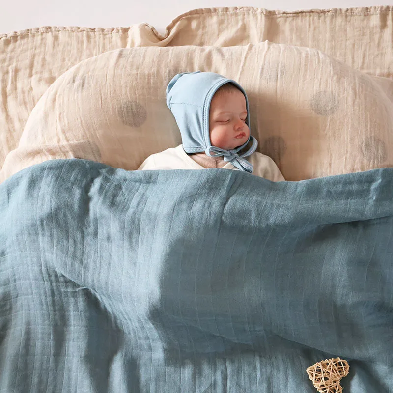 Musselina Bamboo Baby Blanket, Recém-nascido Swaddle Wrap, Toalha de banho, Mochila Infantil, Capa Do Carrinho, Macio, 2 Camadas, 120x120cm, 0-36m