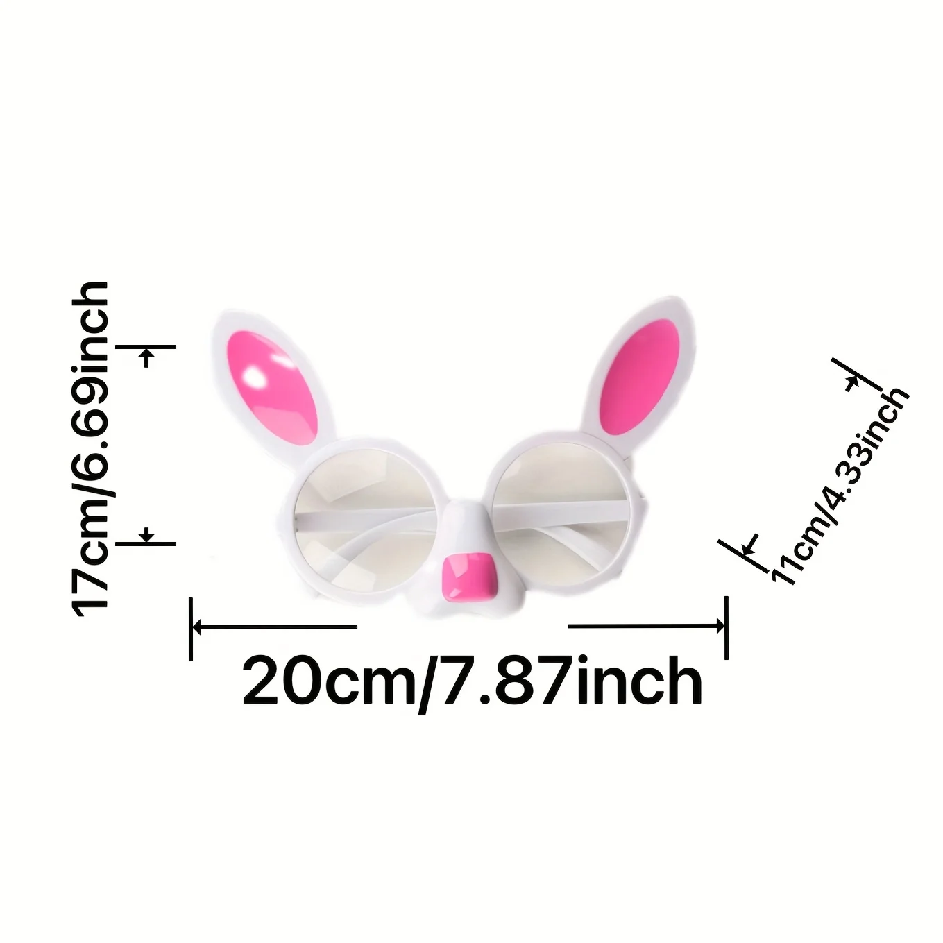 نظارات رائعة على شكل أرنب مع عيون متعبرة وآذان رقيقة - نظارات حفلات أرنب عيد الفصح البلاستيكية القوية لصياد بيض عيد الفصح #3