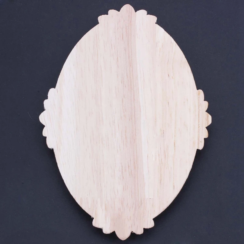 4X Retro Wood Ornament Applique Carving Ornament For Cabinet Door Furniture Decoration(13X9cm)