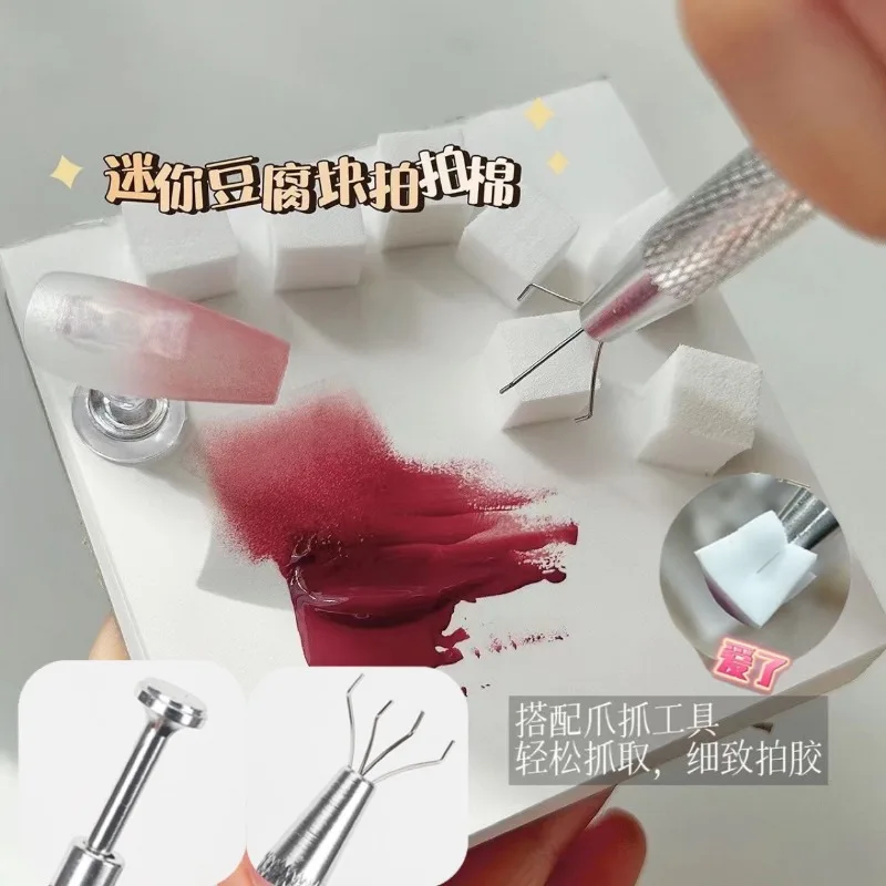 50Pcs Square Nail Art Sponge Set Gradient Nail Brushes Gel Polish Design Nail Sponge Grab Pen Manicure Supplies 229w