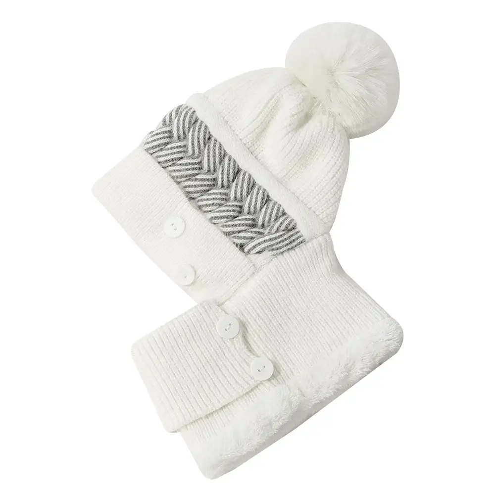 Set di sciarpe per cappelli invernali caldi alla moda, passamontagna foderato in pelliccia antivento, scaldacollo morbido casual da donna