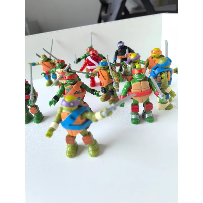Playmates Teenage Mutant Ninja Turtles Joint Movable Assembly Anime Figure Raphael Michelangelo Model Toys Collect Ornaments