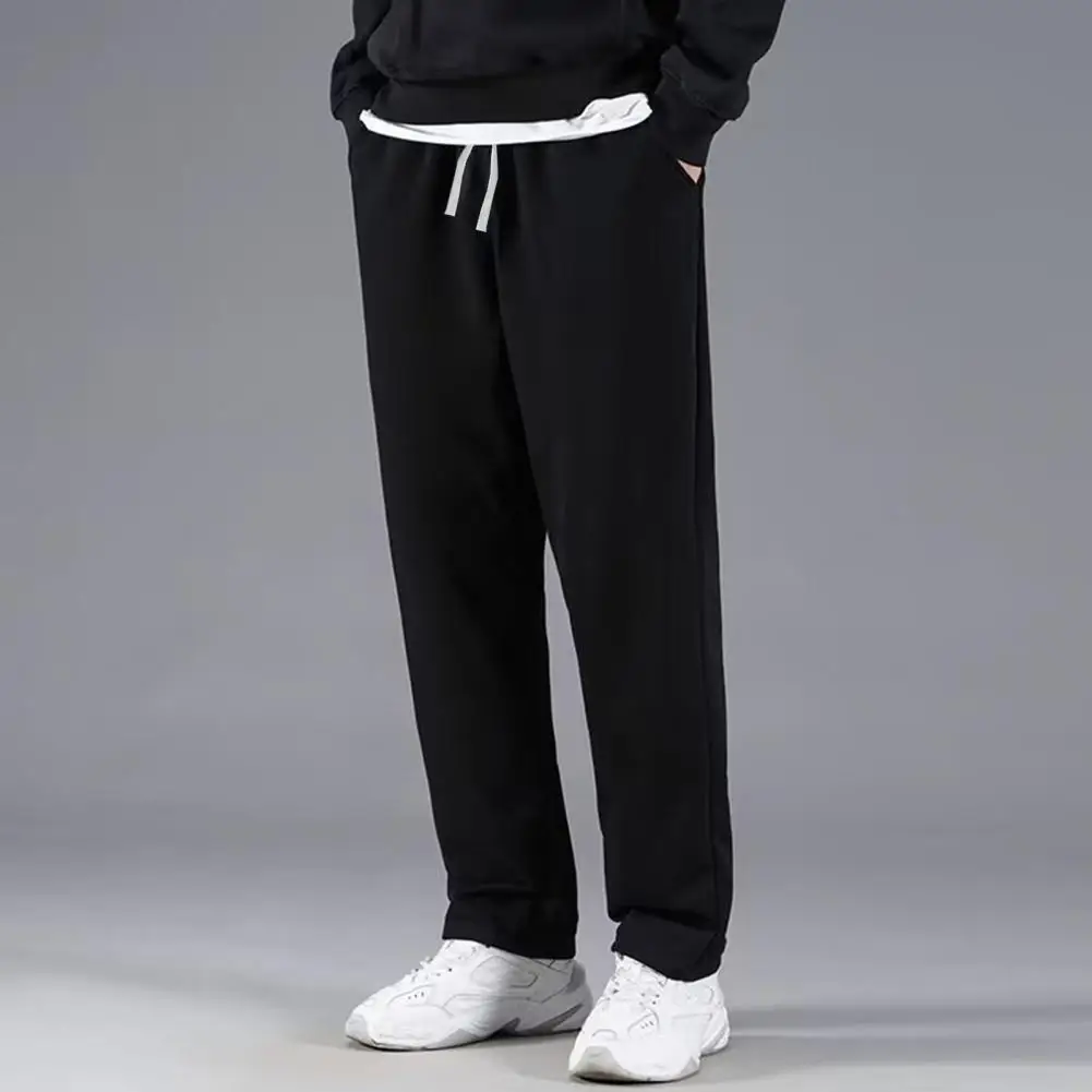 

Breathable Fleece-lined Men Pants High-quality Men Trousers Warm Fleece Lined Men's Sweatpants for Daily Wear Gym for Autumn