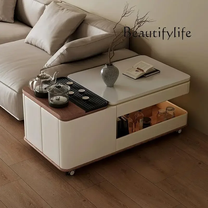 N40 Movable lifting rock slab coffee table coffee table tea making modern simple advanced multi-functional tea table