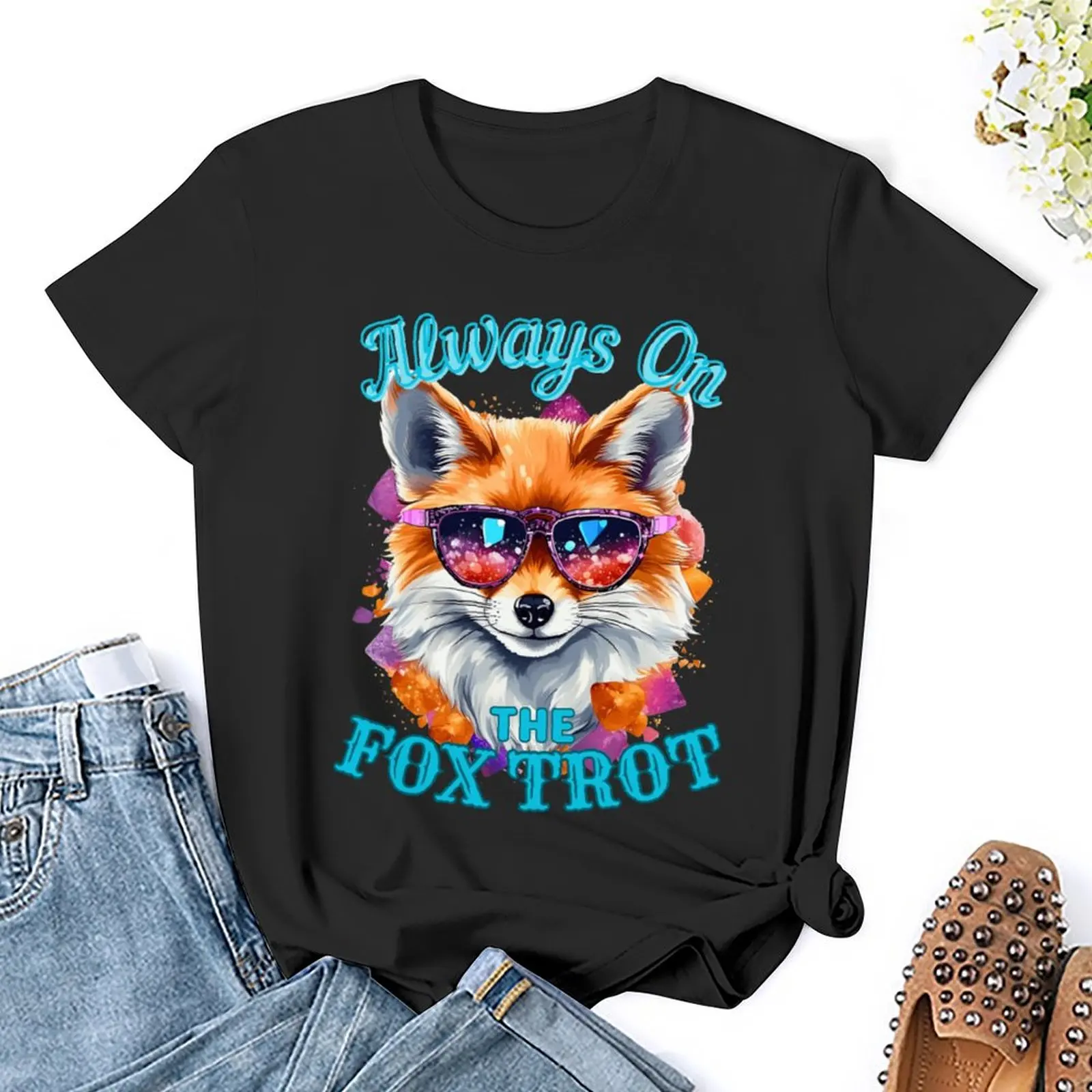 Harajuku On The Fox Trot. Fox Face Classic T T-shirt  Move Tshirt Graphic Funny Joke Aactivity Competition