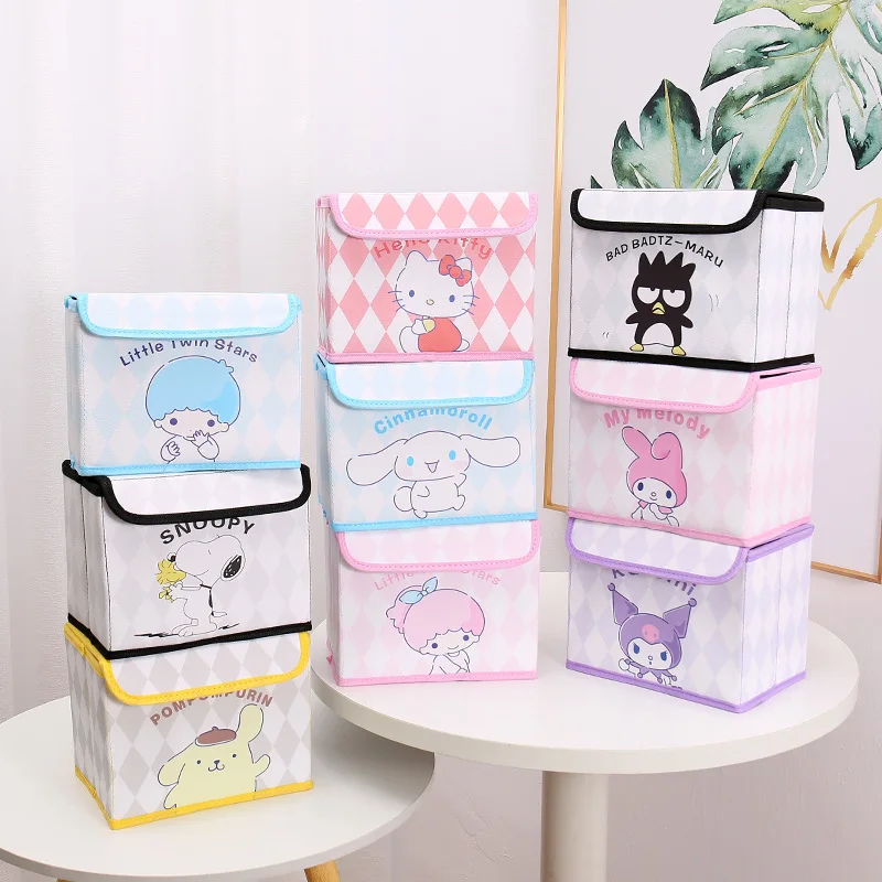 Anime Sanrio Cinnamoroll Kuromi My Melody Cute Cosmetic Organizer Cartoon Desktop Clutter Box compleanno regalo di natale per amico