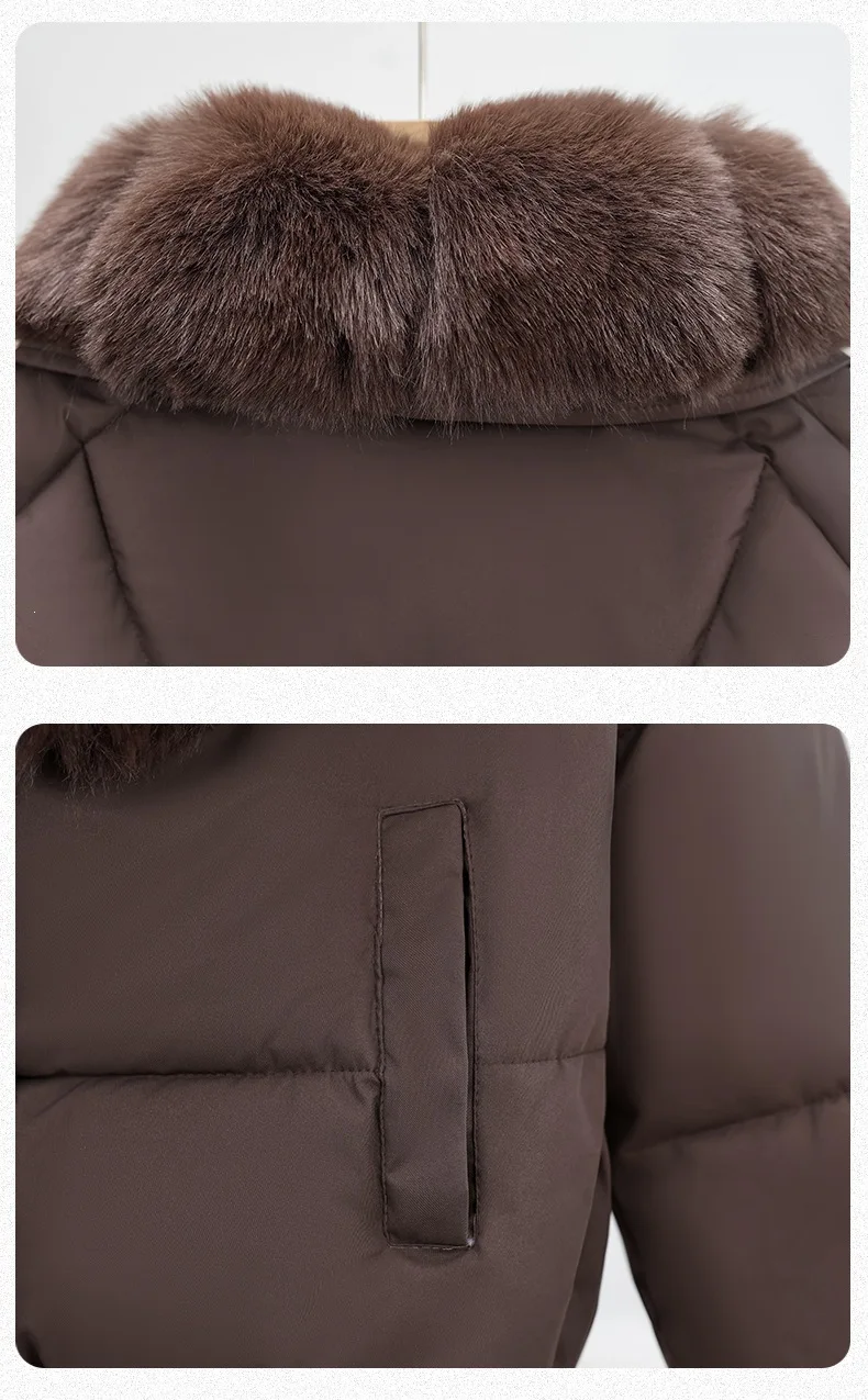 Korean Trend 2026 Winter New Women's Solid Color Short Down Cotton Jacket Simple V-neck Fashion Loose Fur Collar Jacket
