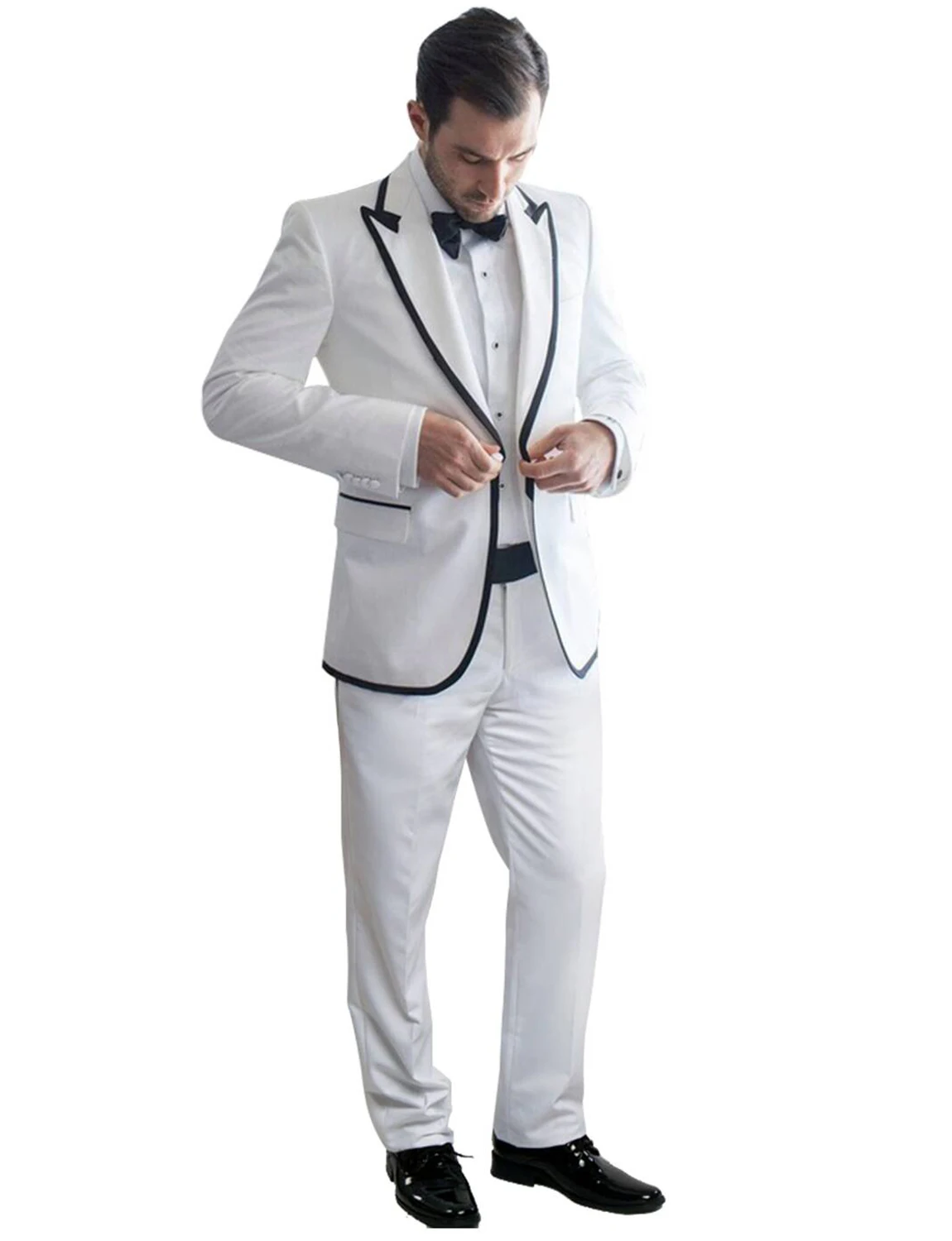 

Men's Peak Lapel One Button Slim Fit Jacket Wedding Formal 2 Pieces Suit