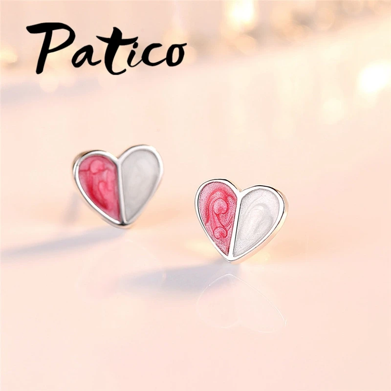 تعزيز كبير نمط جديد القلب وأقراط للنساء حقيقية 925 فضة أقراط مُزينة بحُلي مجوهرات الأزياء بالجملة