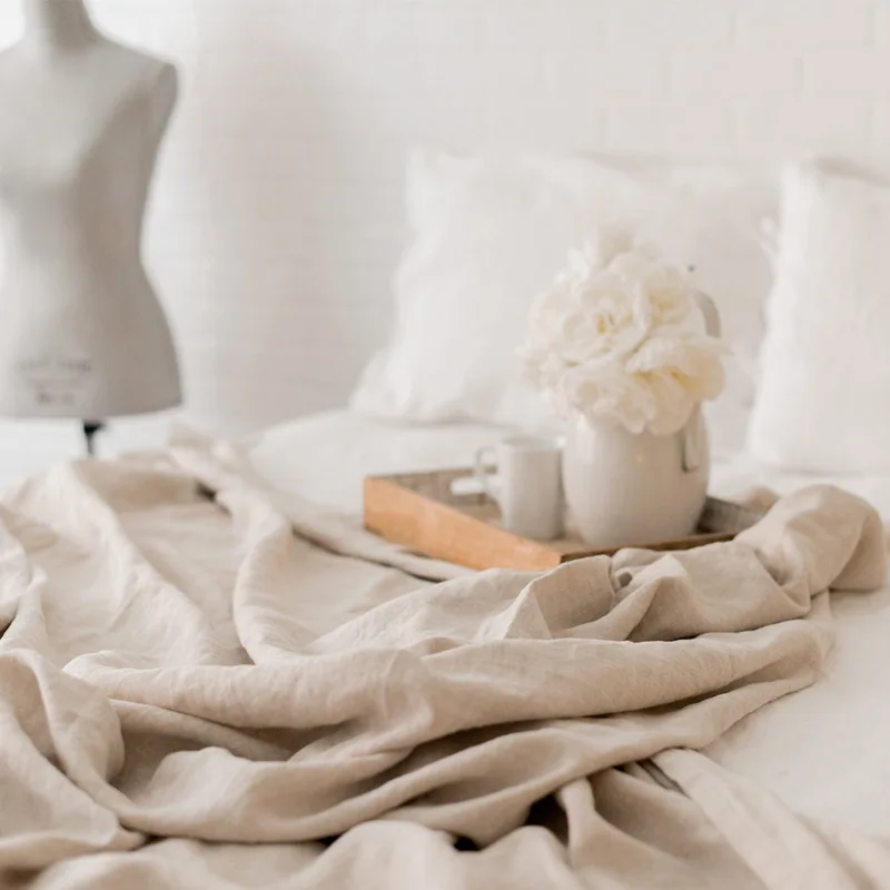 100% puur linnen laken Ultimate Comfort Elegance Vlakke laken Natuurlijk milieuvriendelijk Ademend Duurzaam Queen California King