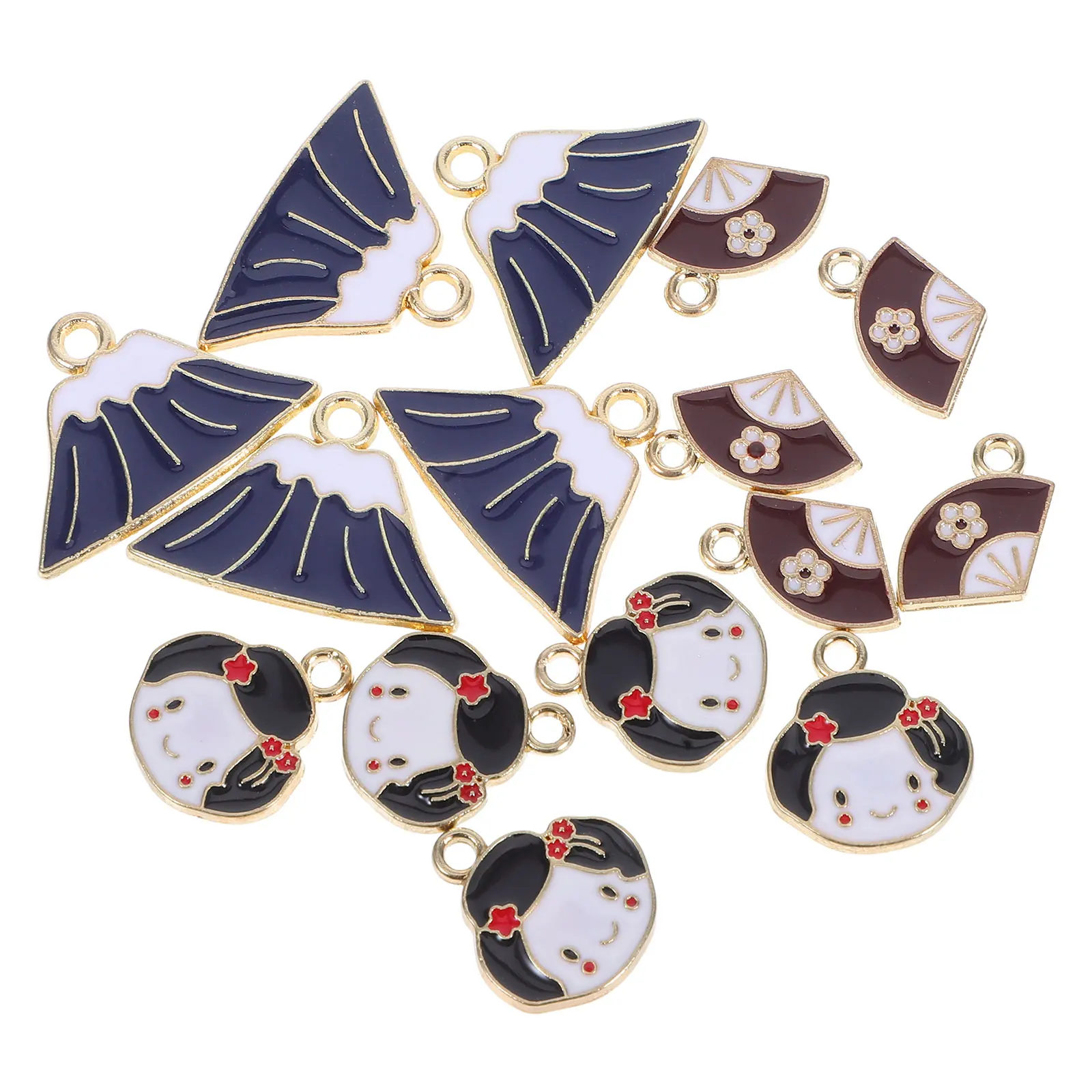 

15pcs Japanese Diy Alloy Jewelry Charms Fan Shape Pendant For Necklace Bracelet Earrings Party Decorations Wedding Favor Bulk