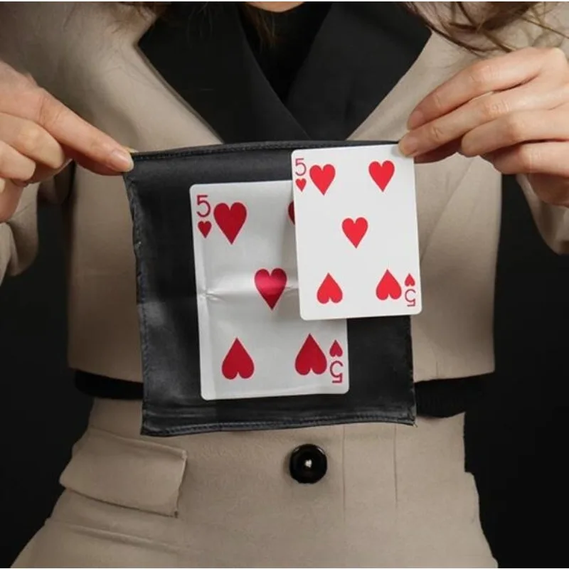 

Mental Handkerchief Magic Tricks 5 of Hearts Chosen Card Appears On Silk Magia Magician Close Up Street Illusions Gimmicks Props