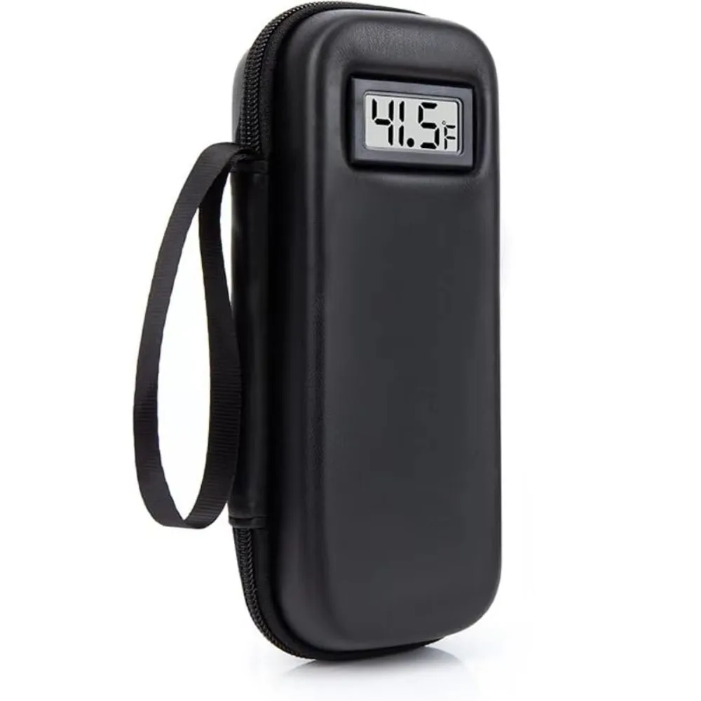 

Waterproof Insulin Cooler Travel Case with Thermometer Display Portable Refrigerated Medicine Organizer Insulated Reusable