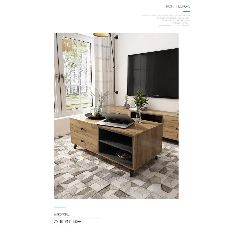 CZ-1  Nordic Coffee Table Simple Modern Apartment Living Room Household Square Solid Wood